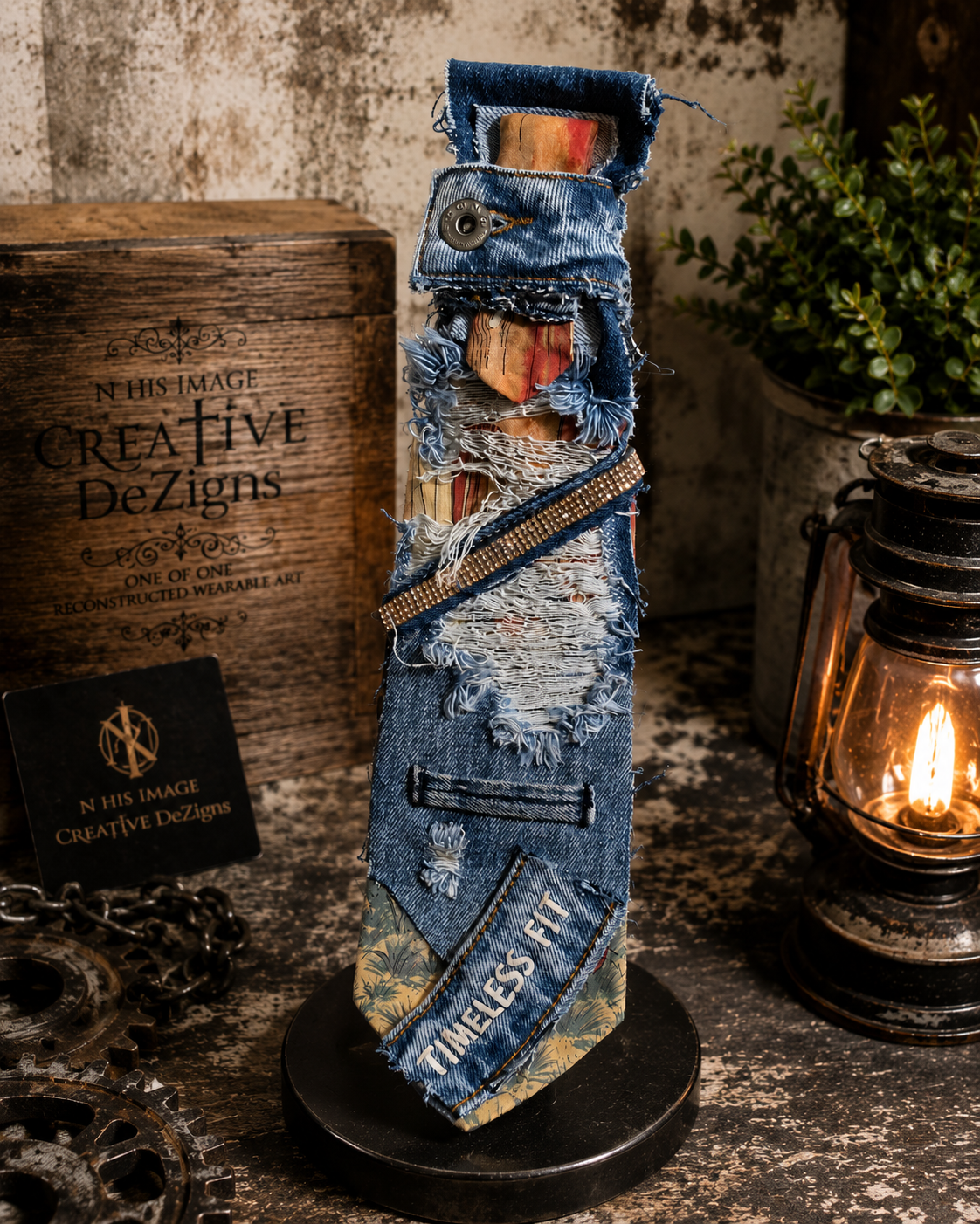 TIMELESS FIT  One of One Reconstructed Denim Tie